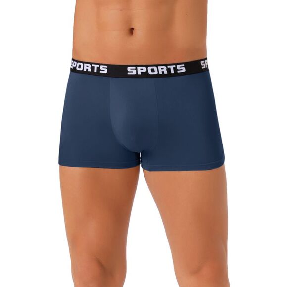 Lightweight Short Leg Stretch Underwear Boxer Briefs Navy Blue - Picture 1 of 6